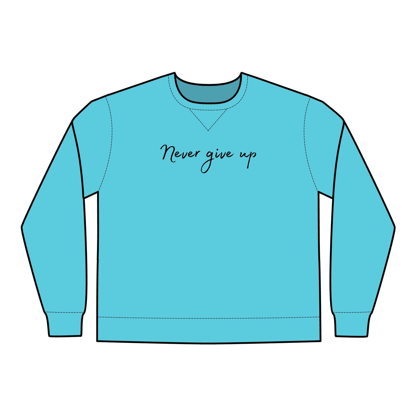 Mens Sweatshirt Never Give Up ComfortWash® Garment Dyed Crewneck