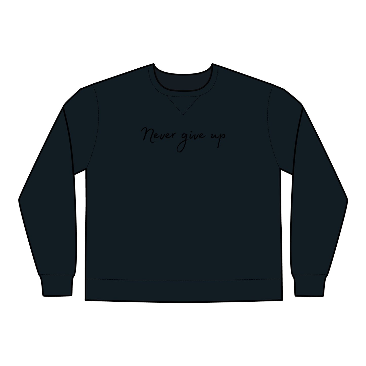 Mens Sweatshirt Never Give Up ComfortWash® Garment Dyed Crewneck