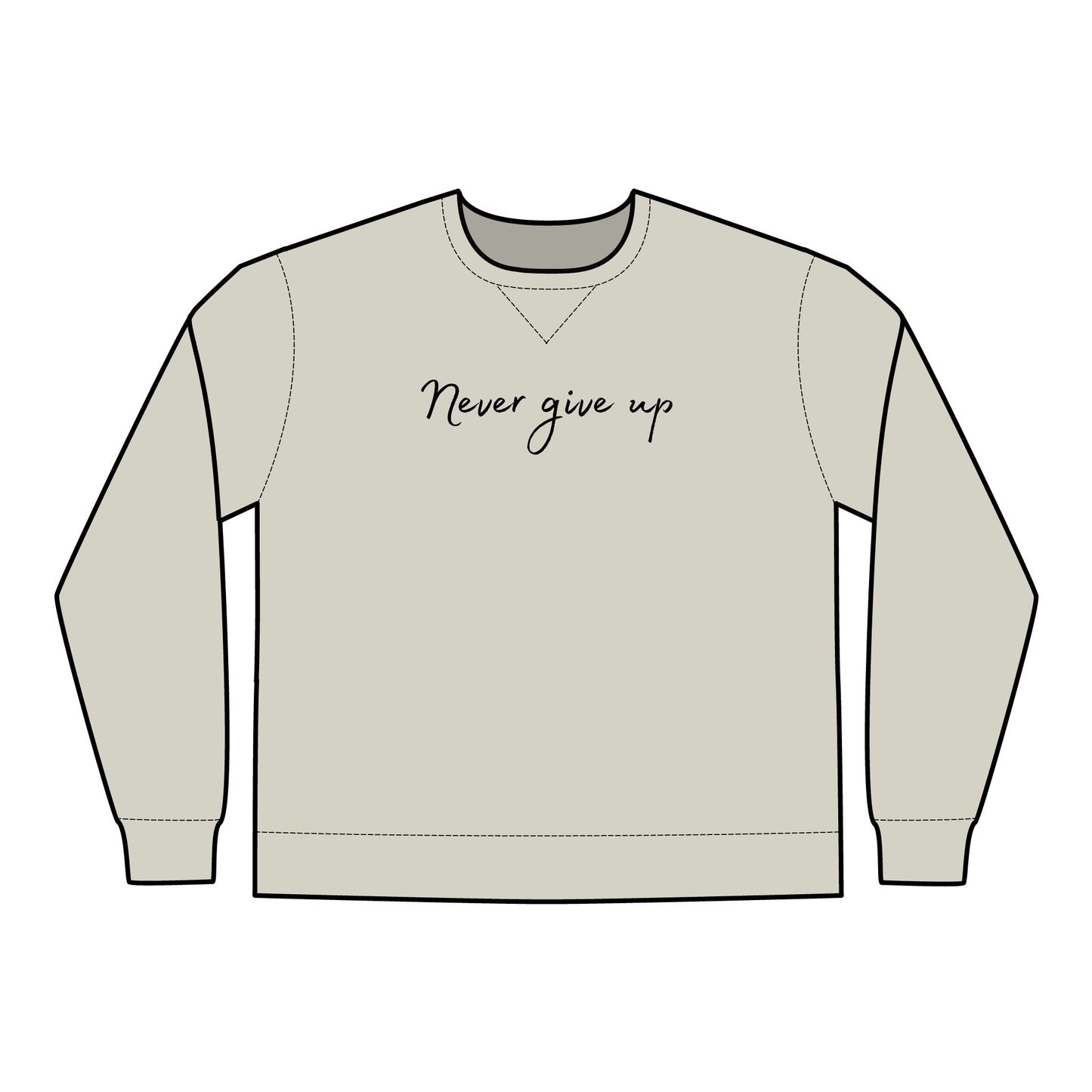 Mens Sweatshirt Never Give Up ComfortWash® Garment Dyed Crewneck