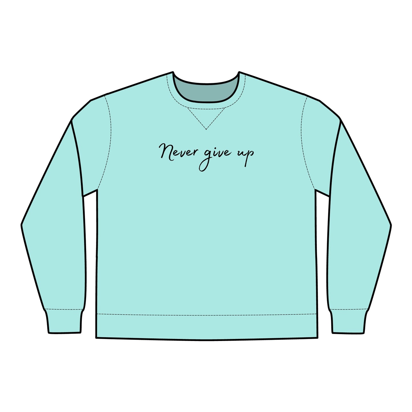 Mens Sweatshirt Never Give Up ComfortWash® Garment Dyed Crewneck