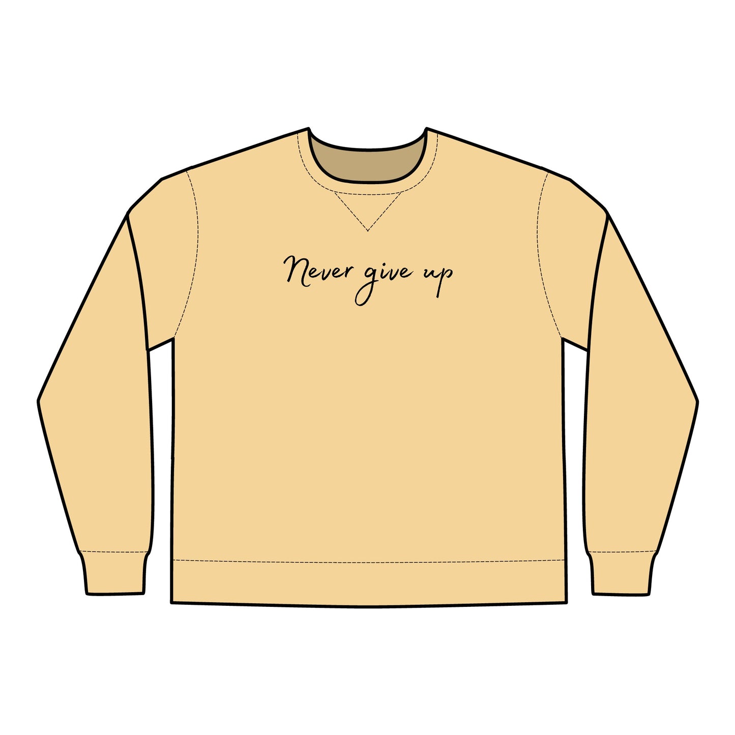 Mens Sweatshirt Never Give Up ComfortWash® Garment Dyed Crewneck