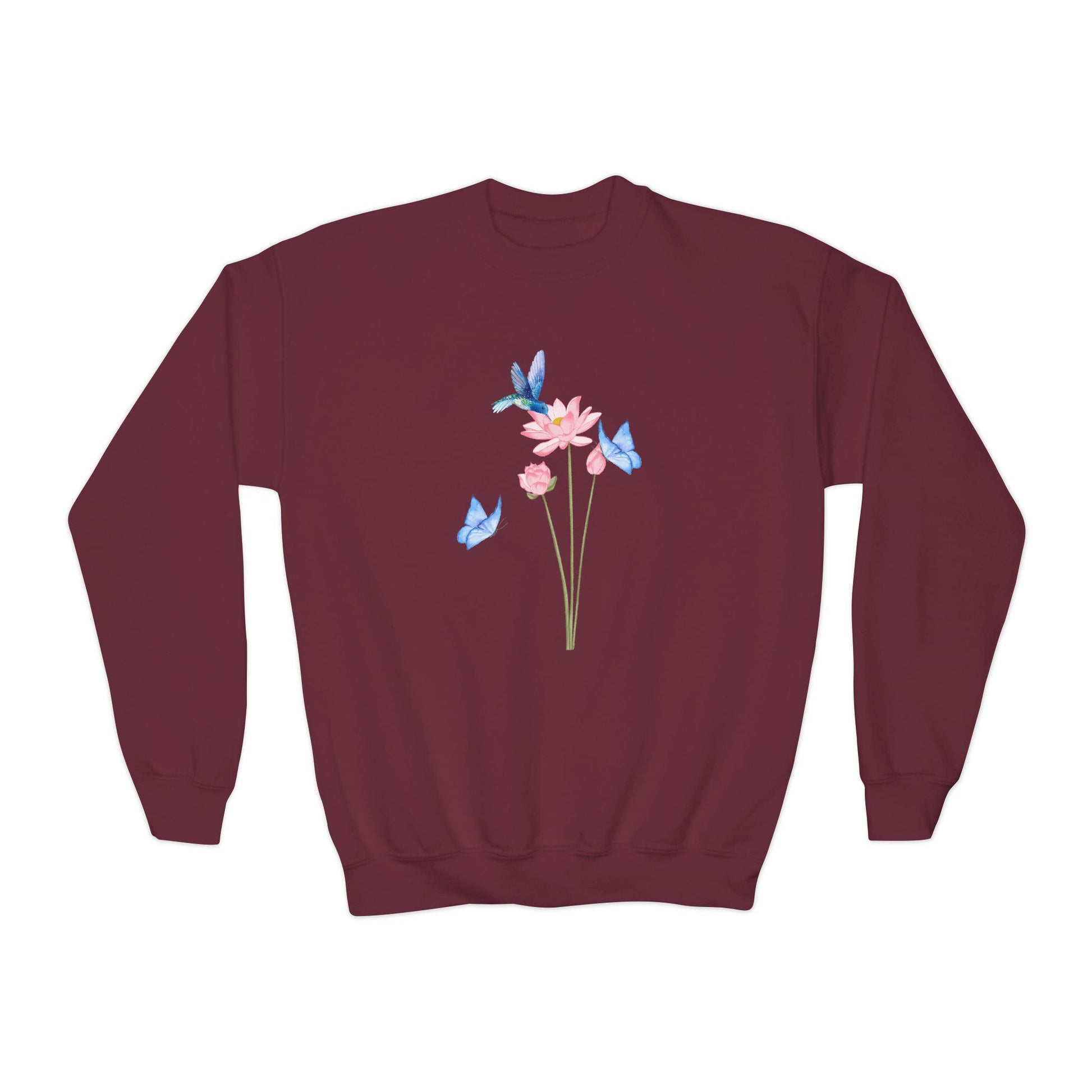 Hummingbird Blue Butterfly Sweatshirt