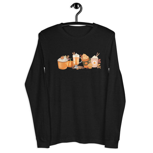 Womens Long Sleeve Tee Thanksgiving Coffee