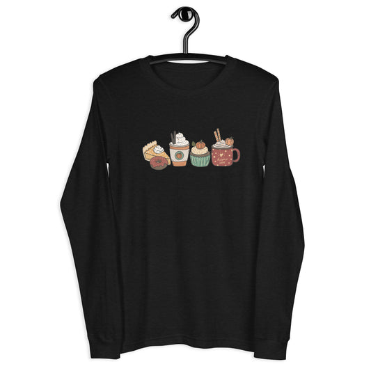 Thanksgiving pie and coffee Long Sleeve Tee